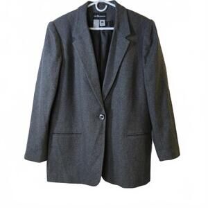 Sag Harbor Size 18 Grey Wool Blend Lined Blazer Professional Career